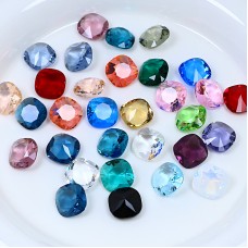 DZ 3010 10*10mm fat square shape transparency clear crystal fancy stone for nail art